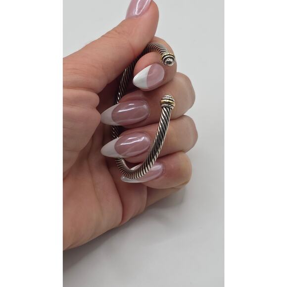 David Yurman Sterling Silver Two-Tone Classic Cable cuff - Picture 8 of 10